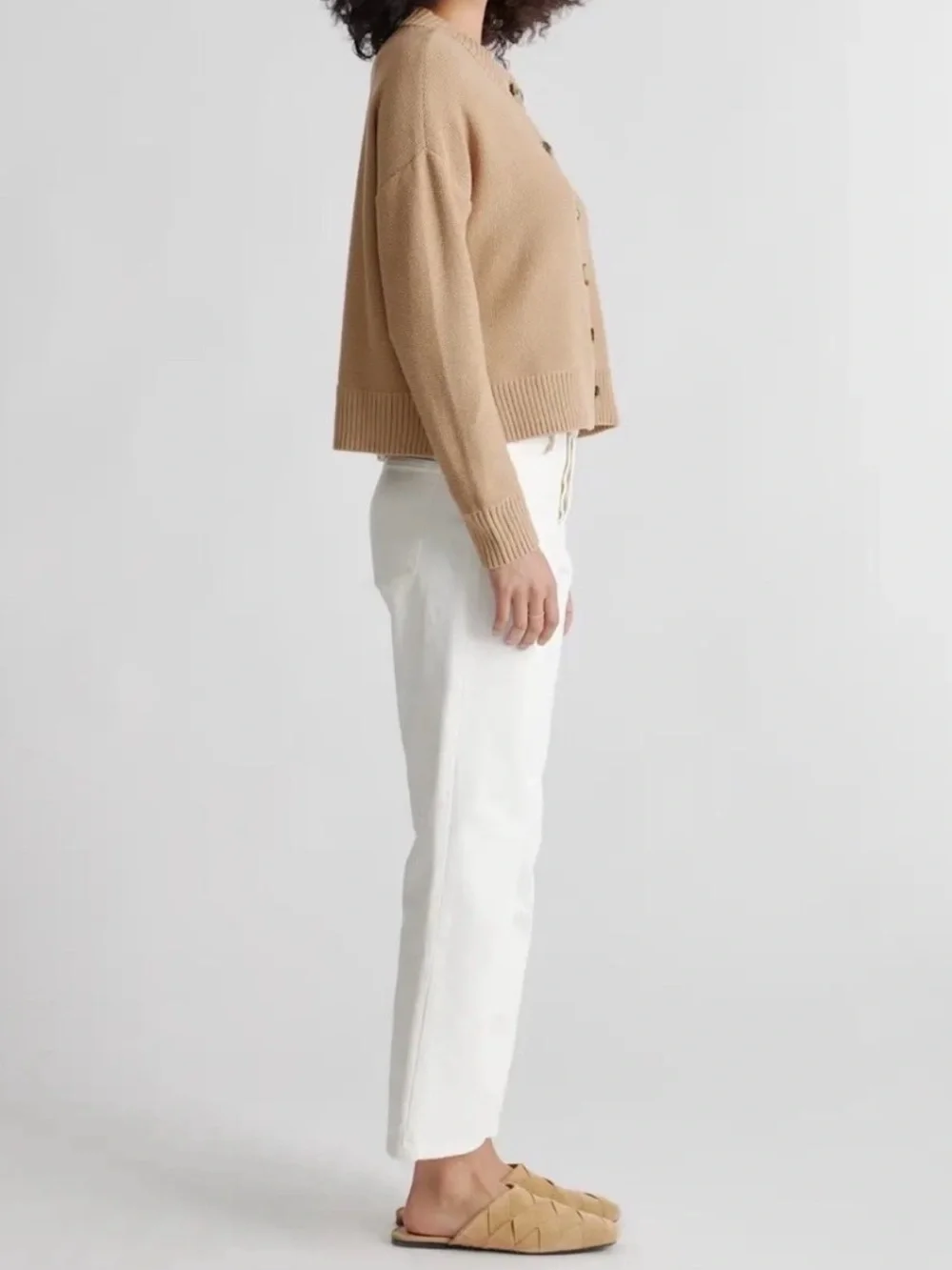 Quince 100% Organic Cotton Cropped Cardigan